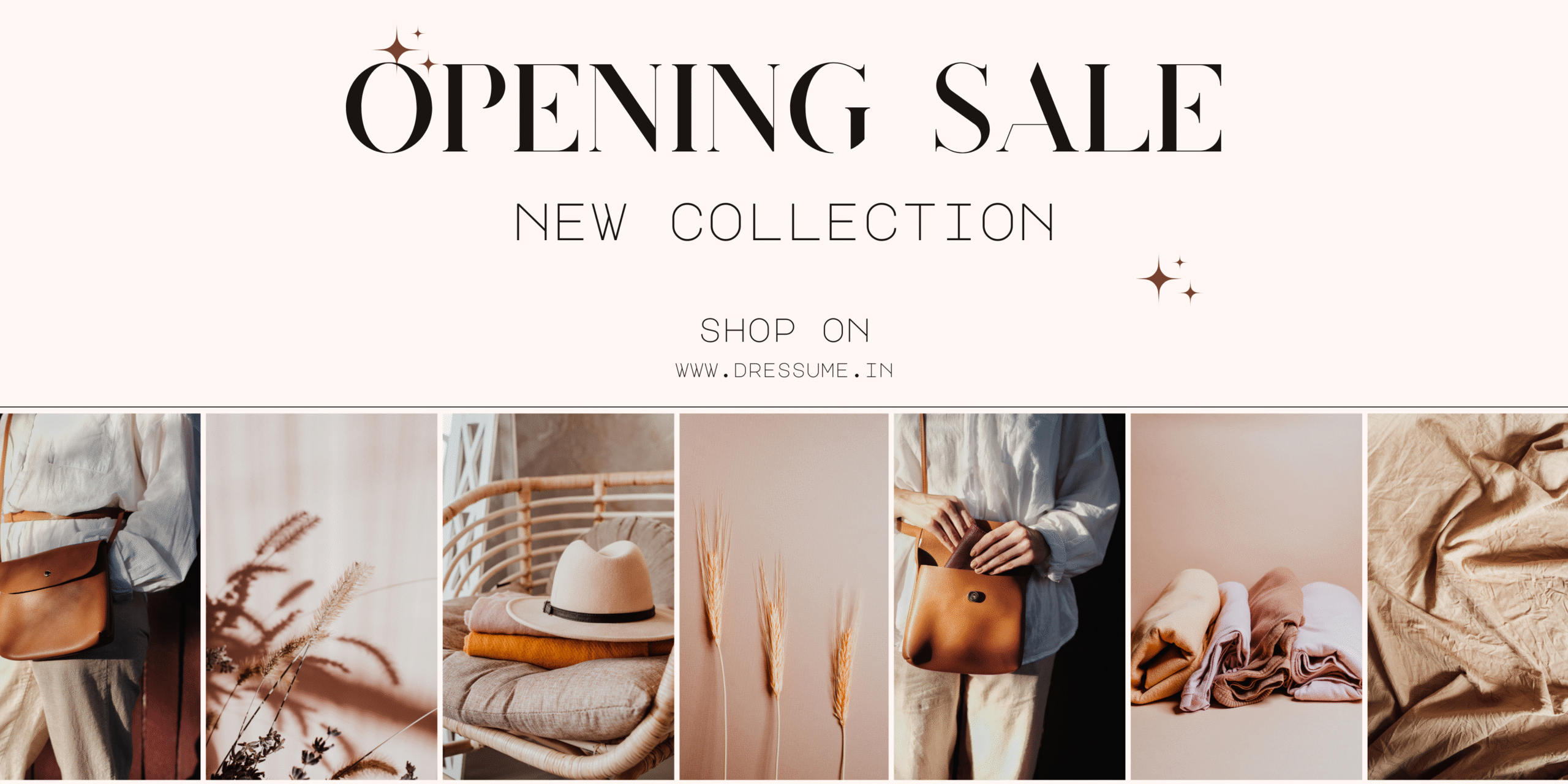 Beige Black Modern Photo Collage Summer New Collection Banner (1)