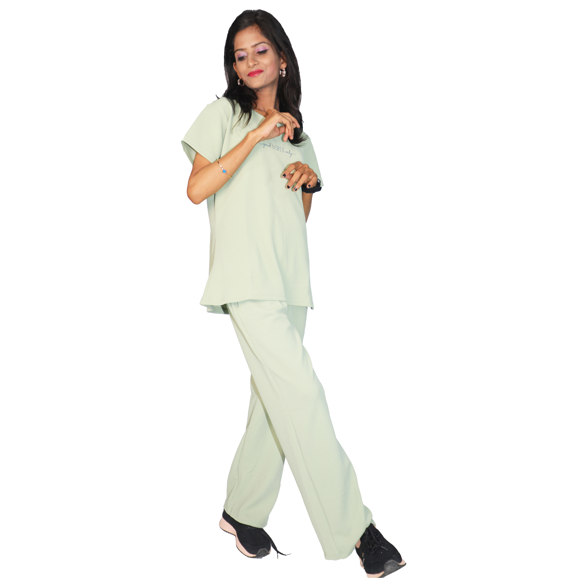 WOMENS T-shirt Pant Co-ords Set - Image 4